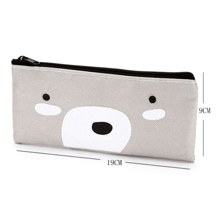 Cartoon Simple Student Oxford Pen Bag Large Capacity Pencil Bag(Grey)