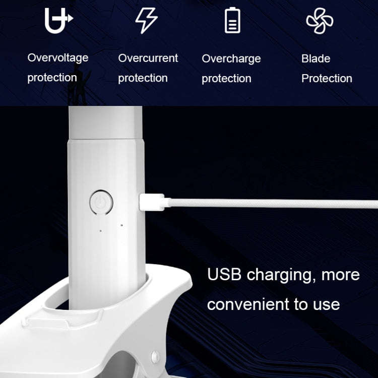 Desktop Portable USB Charging Clip Fan Multifunctional Rotatable Handheld Fan(Gray)