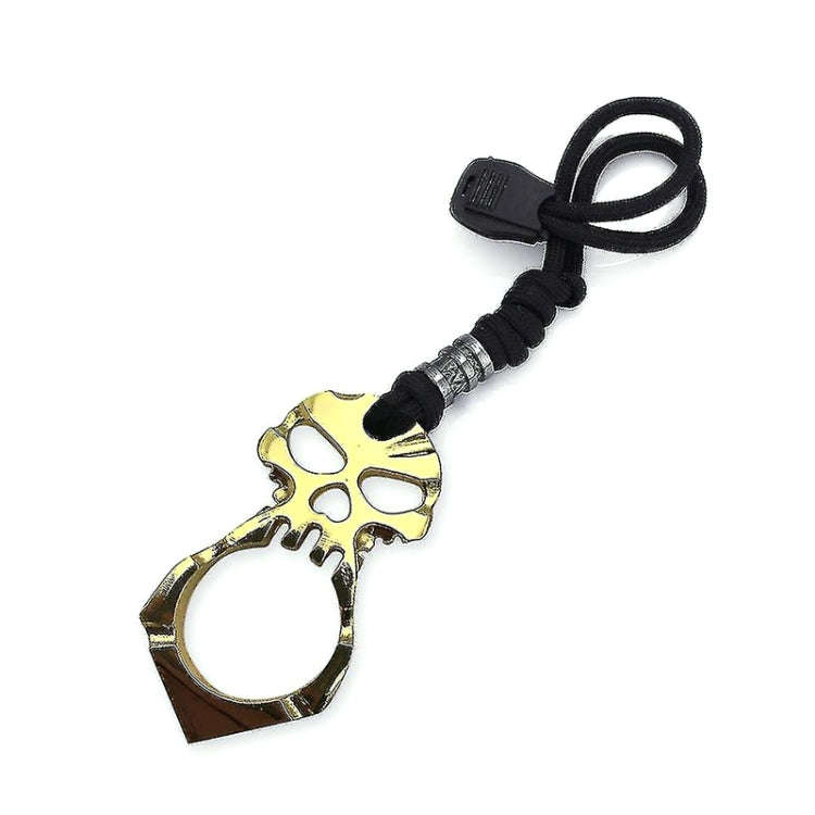 Rose Thorn Single Finger Buckle Self-defense Broken Window Keychain(Gold)