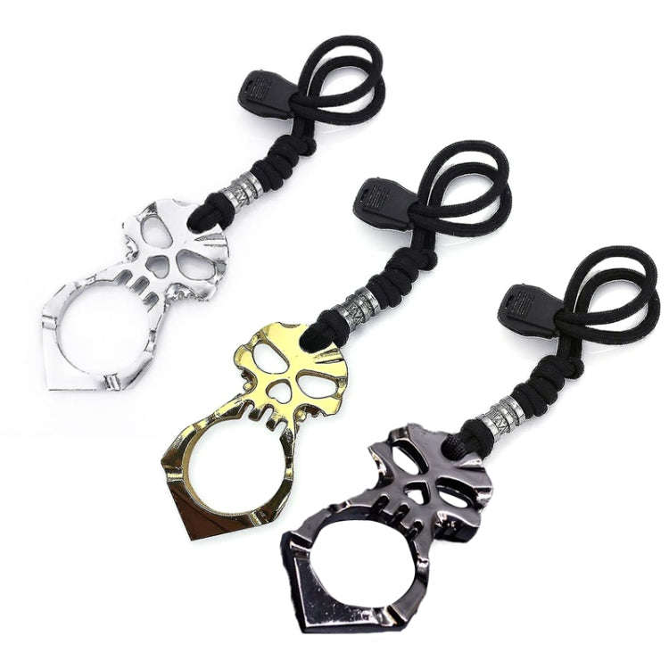 Rose Thorn Single Finger Buckle Self-defense Broken Window Keychain(Silver)