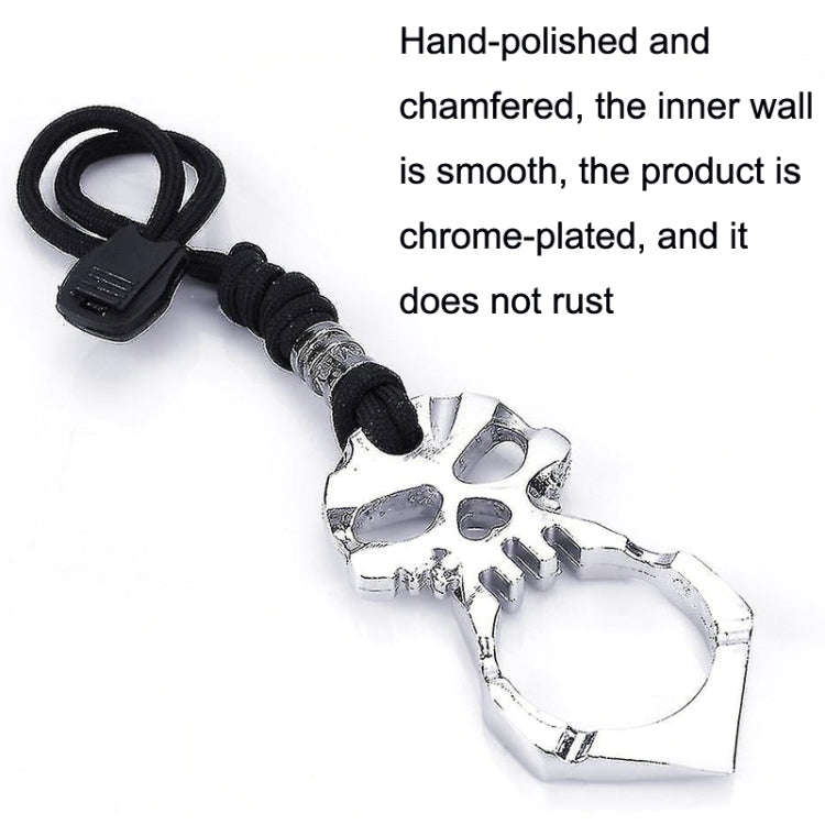 Rose Thorn Single Finger Buckle Self-defense Broken Window Keychain(Silver)