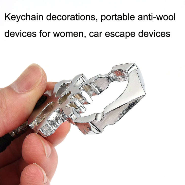 Rose Thorn Single Finger Buckle Self-defense Broken Window Keychain(Silver)