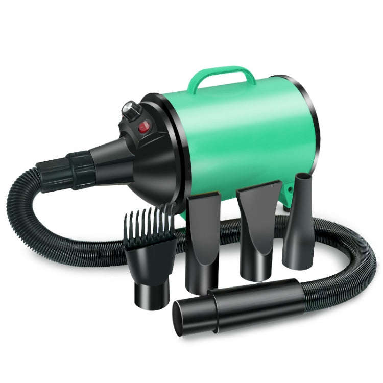 2100W Dog Dryer Stepless Speed Pet Hair Blaster Pet Water Blower 220V UK Plug(Green Black)