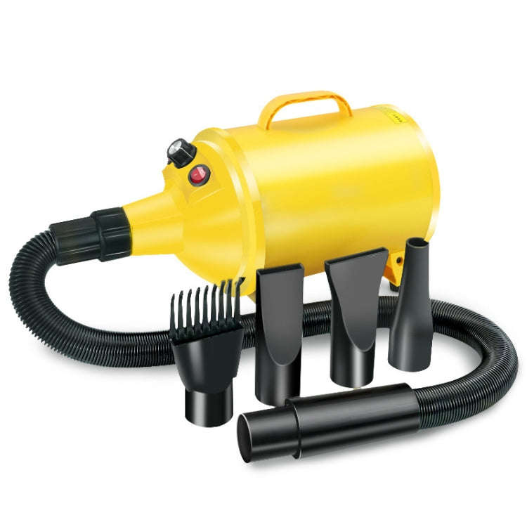 2100W Dog Dryer Stepless Speed Pet Hair Blaster Pet Water Blower 220V EU Plug(Pure Yellow)