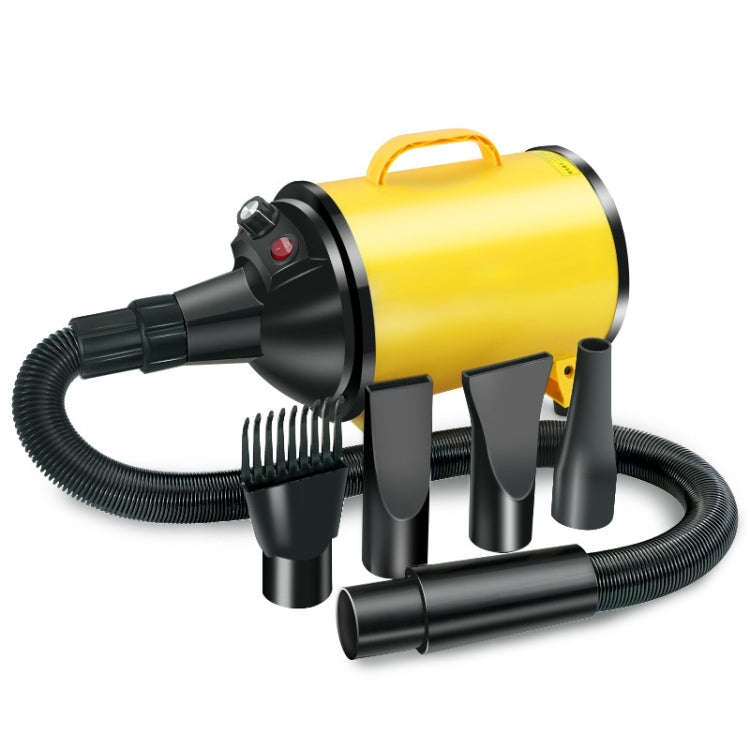 2100W Dog Dryer Stepless Speed Pet Hair Blaster Pet Water Blower 110V US Plug(Black and Yellow)