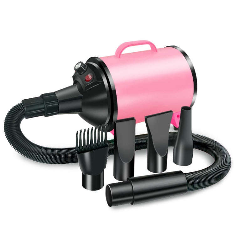 2100W Dog Dryer Stepless Speed Pet Hair Blaster Pet Water Blower 110V US Plug(Black Pink)