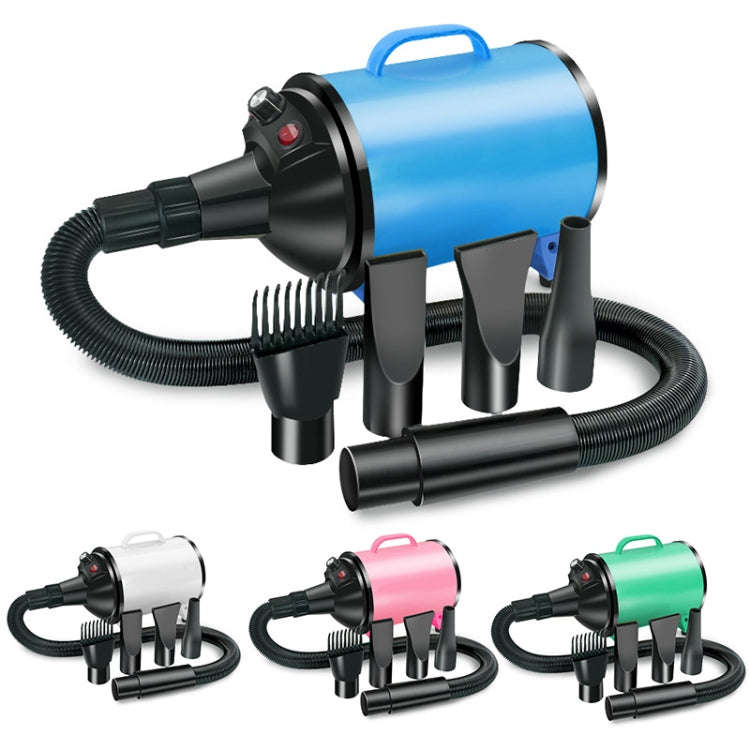 2100W Dog Dryer Stepless Speed Pet Hair Blaster Pet Water Blower 220V EU Plug(Black and Blue)