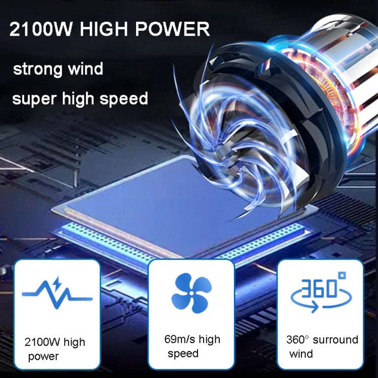 2100W Dog Dryer Stepless Speed Pet Hair Blaster Pet Water Blower 220V EU Plug(Pure Blue)