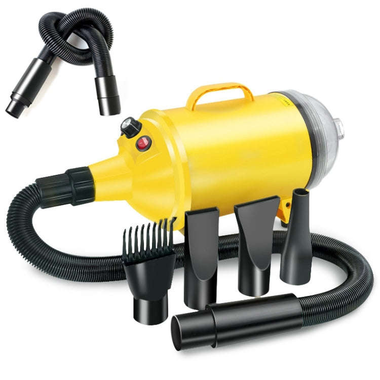 2100W Dog Dryer Stepless Speed Pet Hair Blaster With Vacuum Cleaner 220V UK Plug(Pure Yellow)