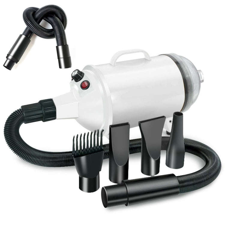 2100W Dog Dryer Stepless Speed Pet Hair Blaster With Vacuum Cleaner 220V UK Plug(Pure White)