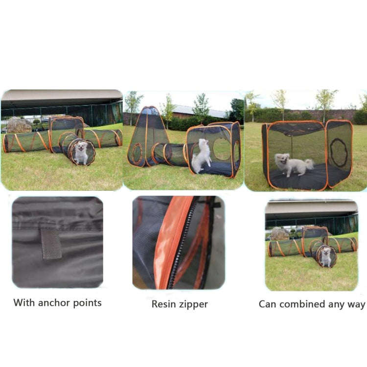 6-in-1 Cat Tent with Tunnel Portable Playpen Play Tents for Indoor and Outdoor(Black)