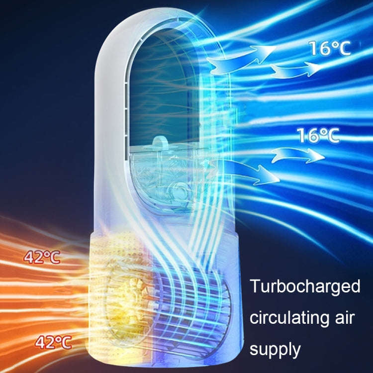 Desktop USB Charging Bladeless Fan Portable Vertical LED Digital Display Fan, Color: Milk Coffee