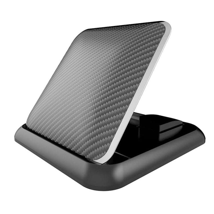 Car Mobile Phone Holder Carbon Fiber Pattern Silicone Dashboard Holder(Black)