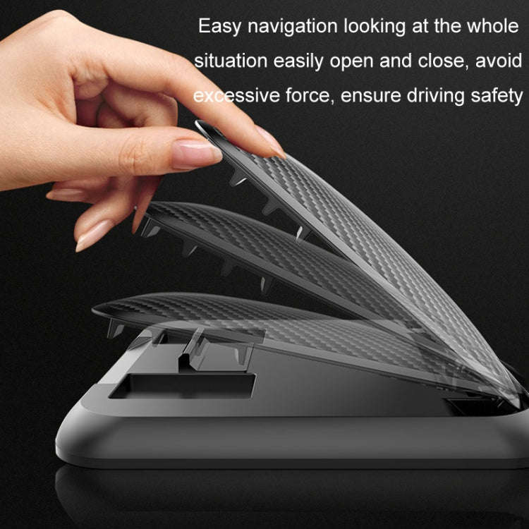 Car Mobile Phone Holder Carbon Fiber Pattern Silicone Dashboard Holder(Black)