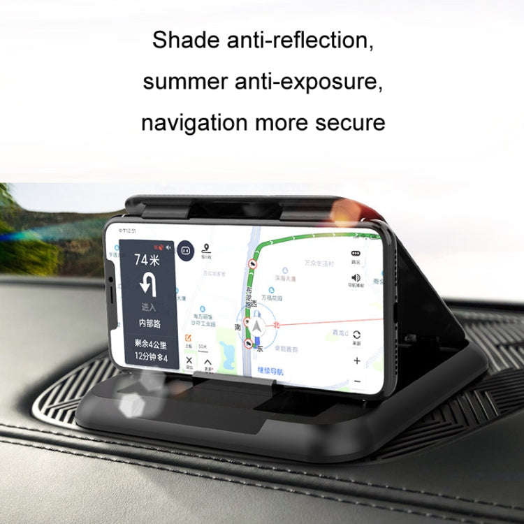 Car Mobile Phone Holder Carbon Fiber Pattern Silicone Dashboard Holder(Black)