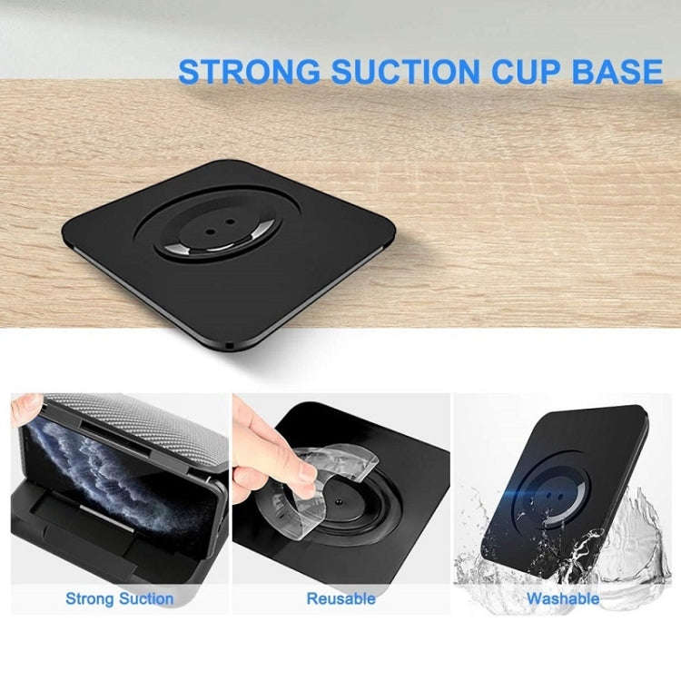 Car Mobile Phone Holder Carbon Fiber Pattern Silicone Dashboard Holder(Black)