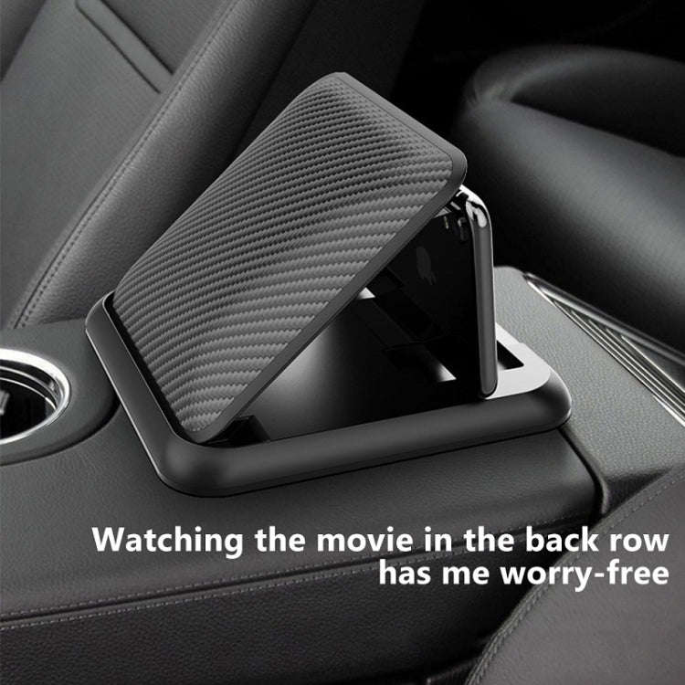 Car Mobile Phone Holder Carbon Fiber Pattern Silicone Dashboard Holder(Black)