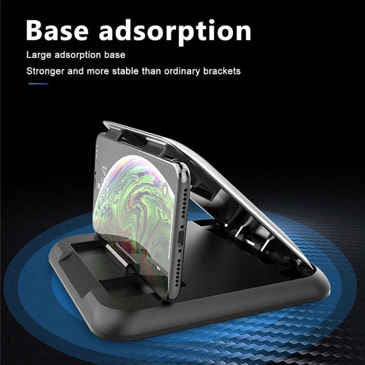Car Mobile Phone Holder Carbon Fiber Pattern Silicone Dashboard Holder(Black)