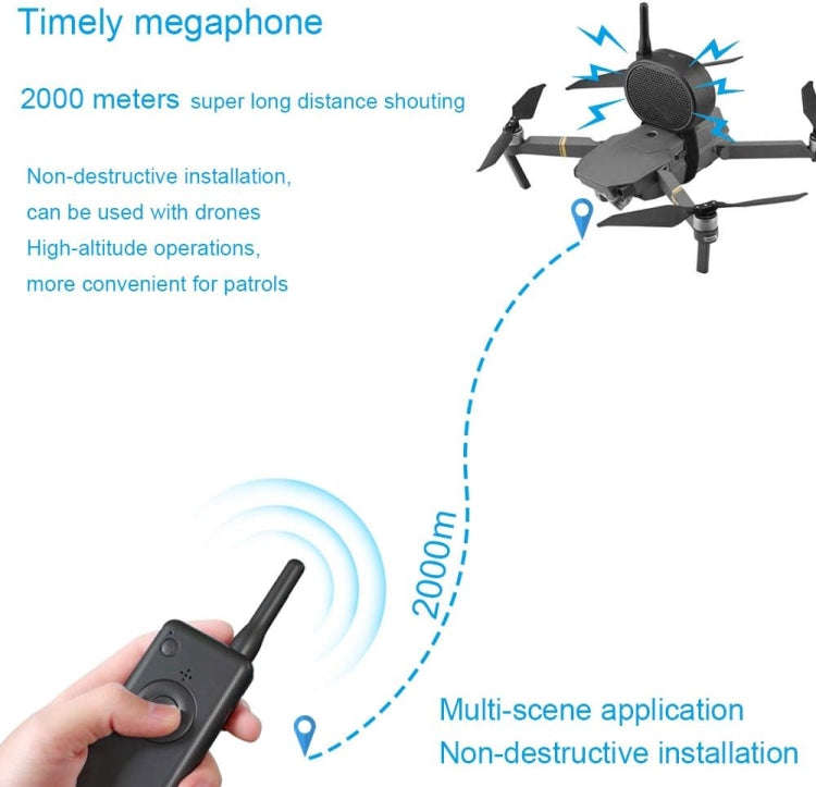 Mini Drone Megaphone Wireless Portable Speaker 2KM Control for DJI Mavic Mini/Mavic 2/Mavic Pro/F...