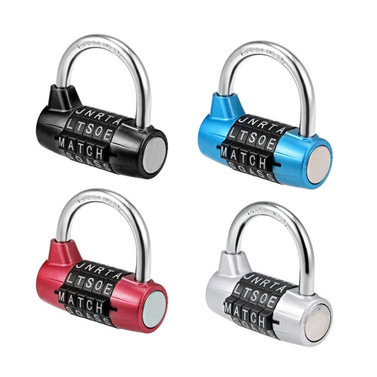 Medium 5-Digit Alphabet Wheel Combination Lock Closet Door Padlock(Blue)