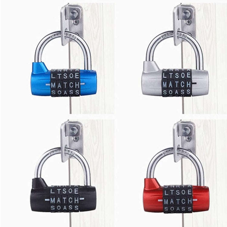 Medium 5-Digit Alphabet Wheel Combination Lock Closet Door Padlock(Blue)