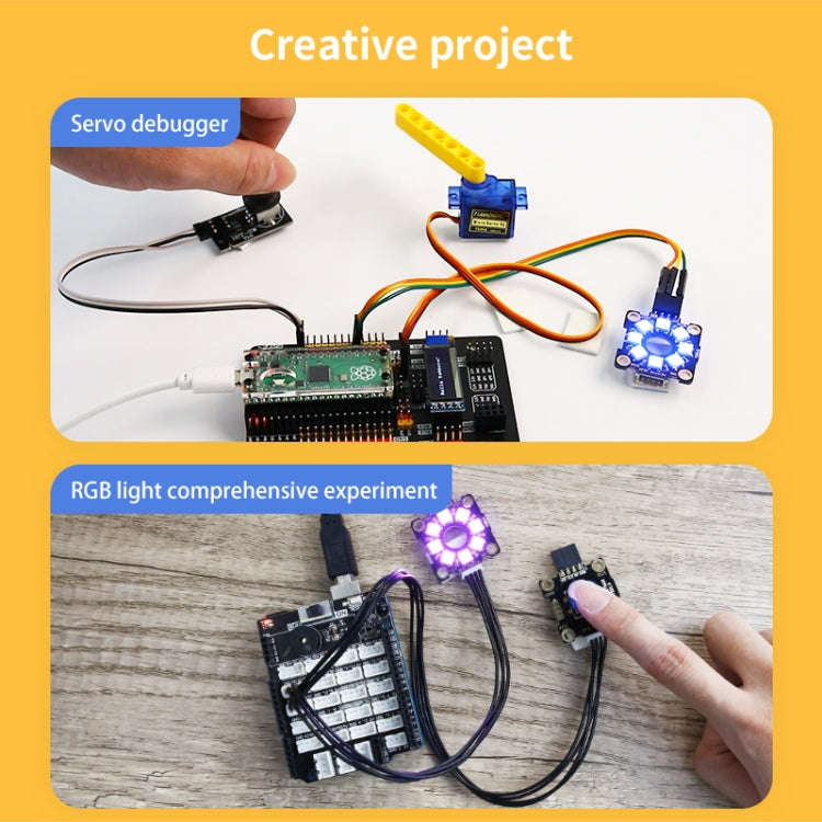 Yahboom 8-bit Full-color RGB Light Ring Module Microbit Raspberry Pi Pico Development Board