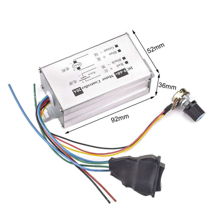 20A Forward And Reverse DC Speed Regulator 9-60V Pulse Wide Motor Driver PWM Control Board(With S...