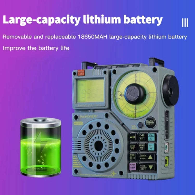 HanRongda HRD-A320 High Performance Multi-band Bluetooth Card Flashlight Lighting SOS Alert Radio