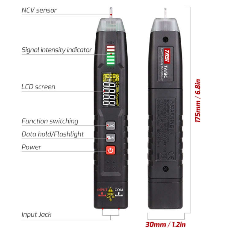 TASI TA13C Smart Pen Multimeter Digital High Precision Compact Portable Multimeter
