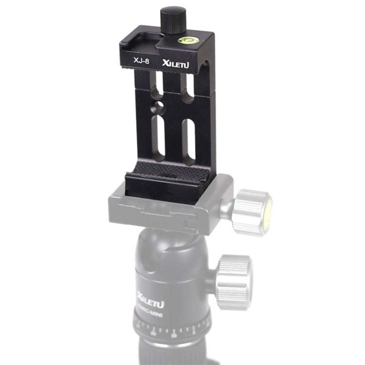 XILETU XJ-8 Aluminum Alloy Camera Head Tripod Mobile Phone Clip(Black)