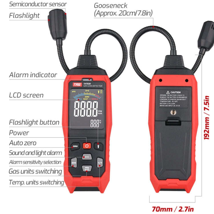 TASI TA702B Simulation Bar+Digital Display Cumbelo Gas Detector Portable Gas Testing Instrument N...