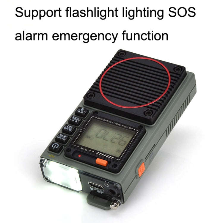 HanRongda HRD-787 High Performance Full Band Portable Bluetooth Card SOS Warning LED Lighting Rad...