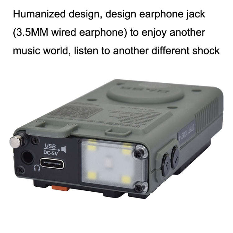 HanRongda HRD-787 High Performance Full Band Portable Bluetooth Card SOS Warning LED Lighting Rad...