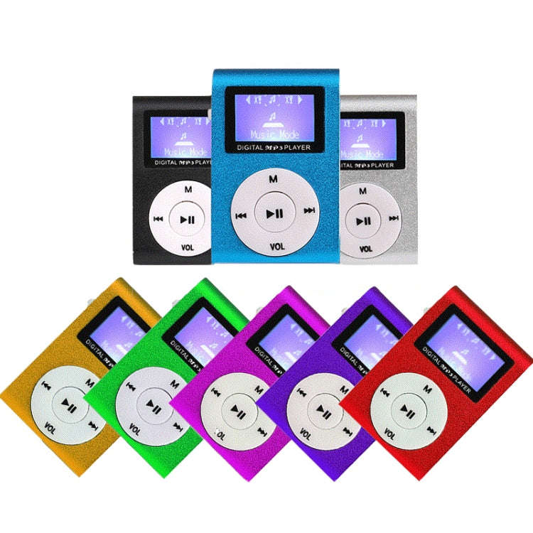 Mini Lavalier Metal MP3 Music Player with Screen, Style: with Earphone+Cable(Black)