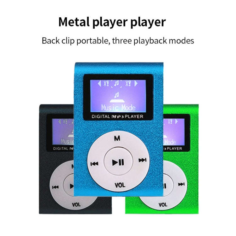 Mini Lavalier Metal MP3 Music Player with Screen, Style: with Earphone+Cable(Black)