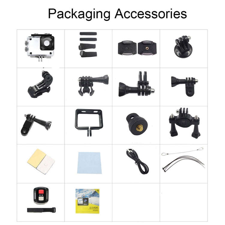 5K/30FPS WIFI HD Anti-Shake Remote Touch Dual-Screen IP68 Waterproof Sports Camera, Style: Camera...