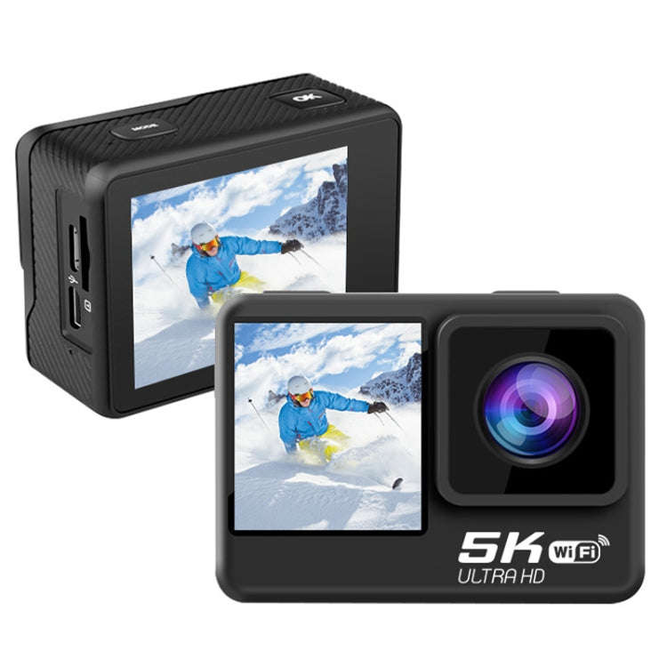 5K/30FPS WIFI HD Anti-Shake Remote Touch Dual-Screen IP68 Waterproof Sports Camera, Style: Camera...