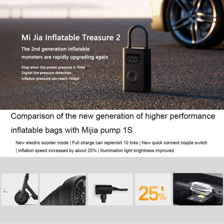 Xiaomi Mijia Portable Universal Car Air Pump Bicycle Tire Pump Electric Air Compressor(Air Pump 2)