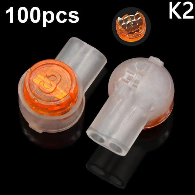 K2 100pcs /Pack Network Cable Telephone Line Connector Moisture-Proof Waterproof Wiring Terminals