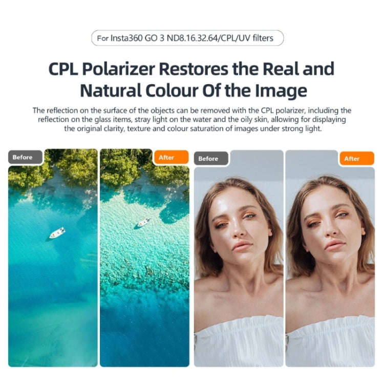 For Insta360 GO 3 / Go 2 AMagisn Lens Filters Waterproof Filter, Spec: UV