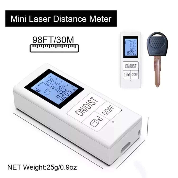 30m Mini Handheld Rechargeable Infrared Electronic Range Finder(White)