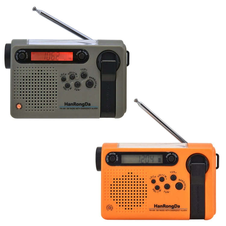 HanRongda HRD-900 LED Lighting Solar Hand Crank Power Generation NOAA Weather Warning Radio(Dark ...