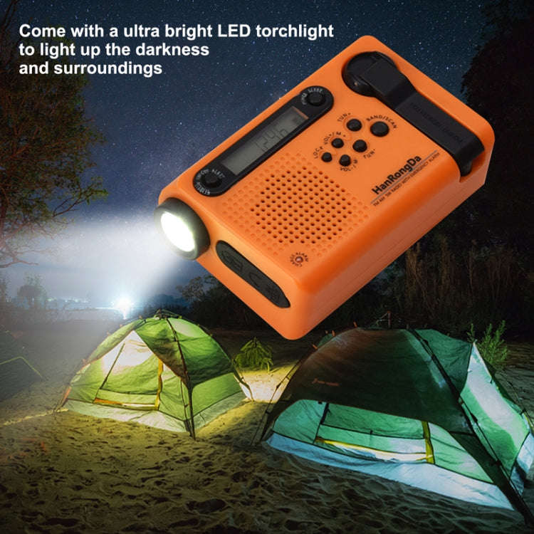 HanRongda HRD-900 LED Lighting Solar Hand Crank Power Generation NOAA Weather Warning Radio(Dark ...