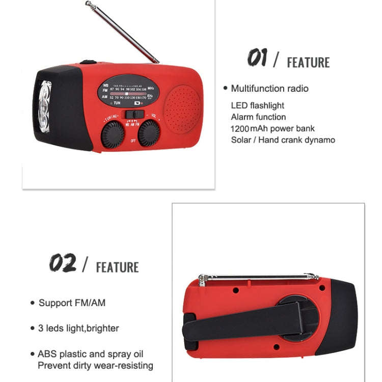 HanRongda HRD-902 Disaster Prevention and Emergency Solar Charging Lighting Mobile Portable Radio...