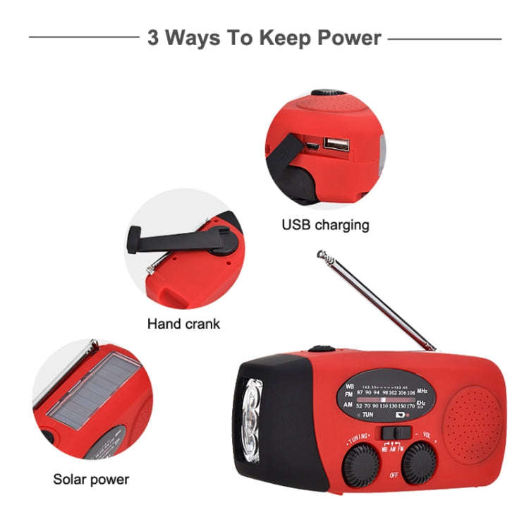 HanRongda HRD-902 Disaster Prevention and Emergency Solar Charging Lighting Mobile Portable Radio...
