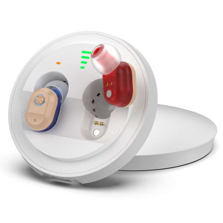USB Charging Mini In-Ear Elderly Hearing Aid Stealth Sound Amplifier(Red and Blue)