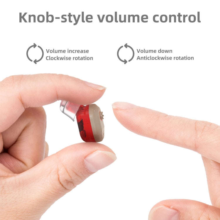 USB Charging Mini In-Ear Elderly Hearing Aid Stealth Sound Amplifier(Red and Blue)