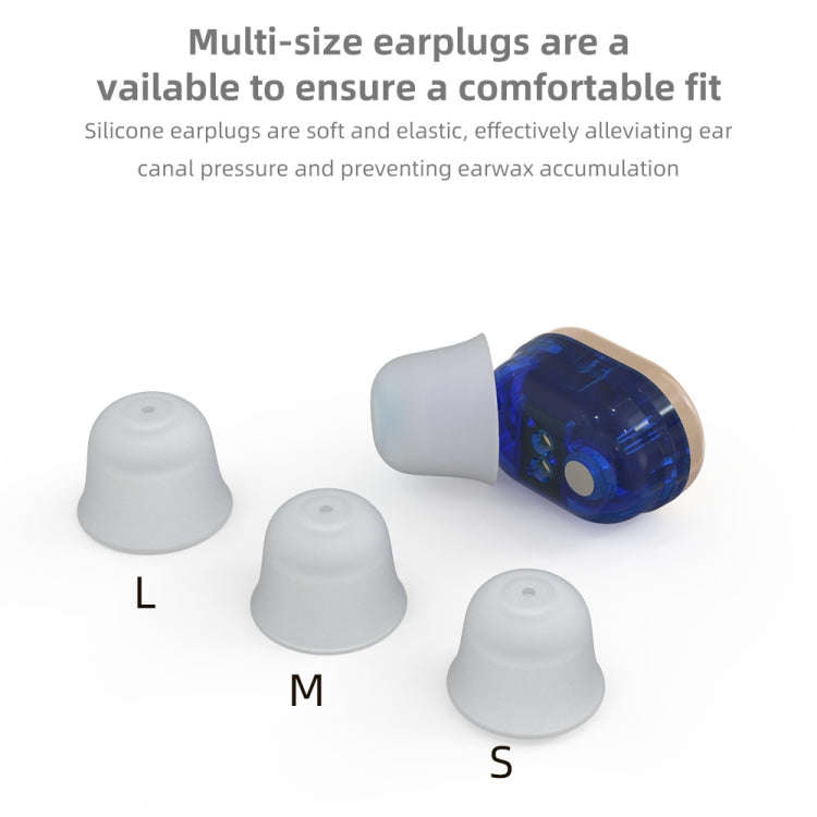 USB Charging Mini In-Ear Elderly Hearing Aid Stealth Sound Amplifier(Red and Blue)