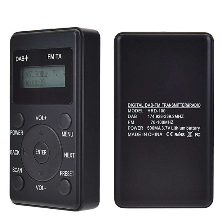 HanRongda HRD-100 Portable Digital Display DAB+ / DAB / FM Radio(Black)