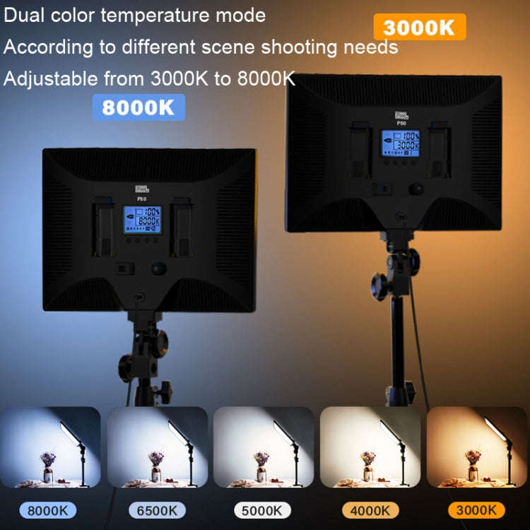 Pixel P50 Dual Color Temperature Flat Panel Fill Light 45W Soft Outdoor Shooting Fill Light For S...